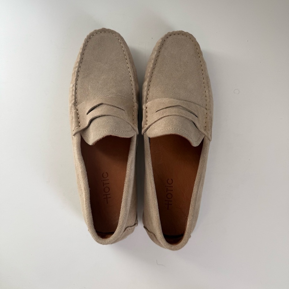 Men's Beige Suede Loafers Hotic - Picture 7 of 12